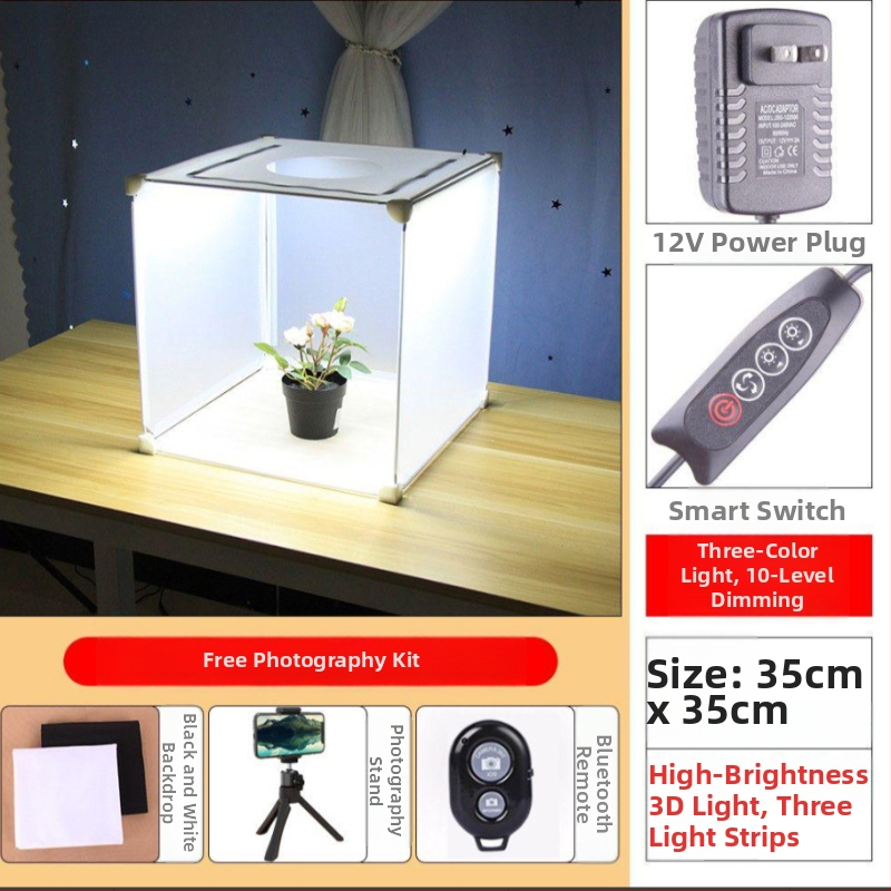 LED svetelná krabica na fotografovanie šperkov s jemným osvetlením pre video