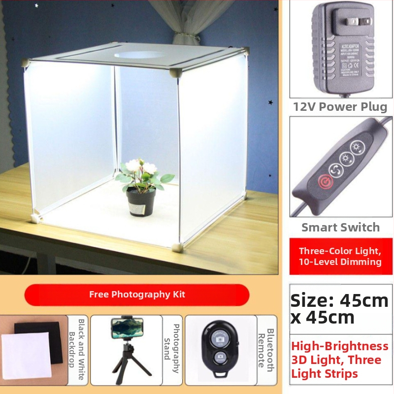 LED svetelná krabica na fotografovanie šperkov s jemným osvetlením pre video