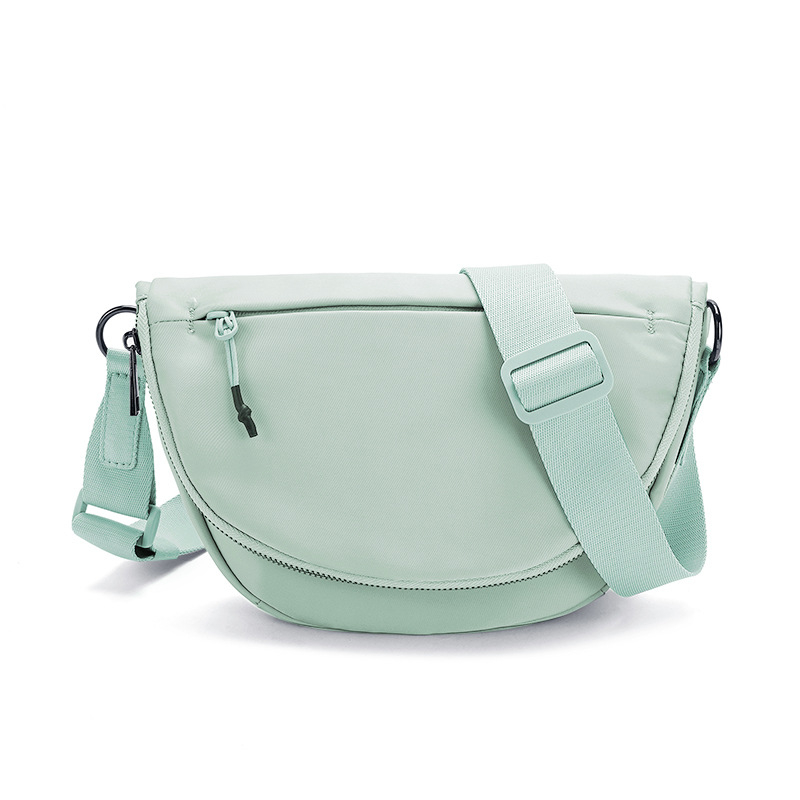 Poliészterből készült crossbody táska félkör alakú dizájnnal – uniszex, lélegző, vízálló, kopásálló, lopás elleni.