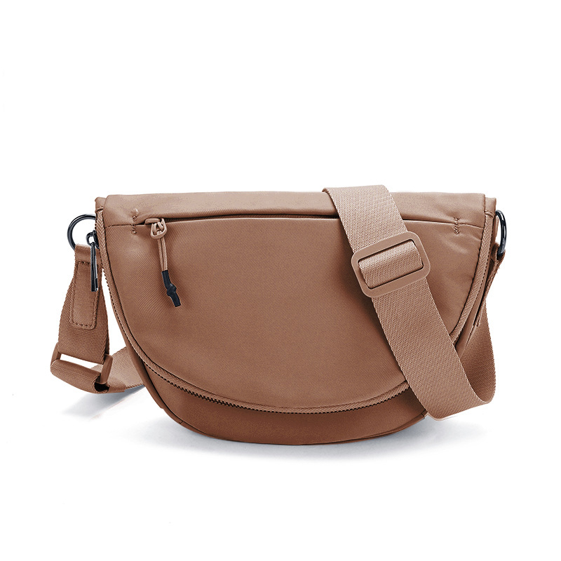 Poliészterből készült crossbody táska félkör alakú dizájnnal – uniszex, lélegző, vízálló, kopásálló, lopás elleni.