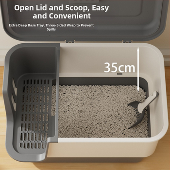Κουτί άμμου γάτας, πλήρως κλειστό, απομονώνει οσμές, αντιπιτσιλιστικό, τύπος διαδρόμου, PP υλικό