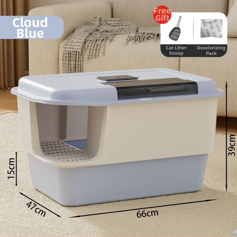 Κουτί άμμου γάτας, πλήρως κλειστό, απομονώνει οσμές, αντιπιτσιλιστικό, τύπος διαδρόμου, PP υλικό