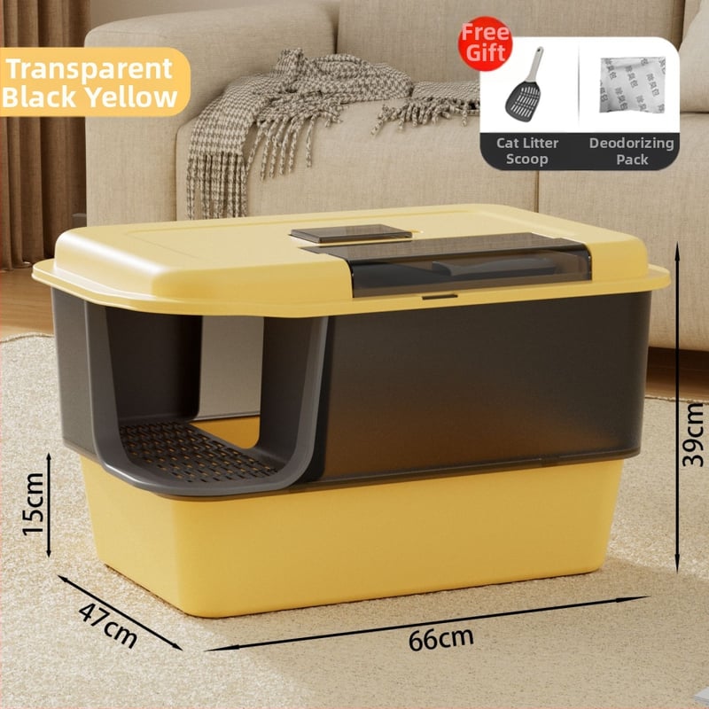 Κουτί άμμου γάτας, πλήρως κλειστό, απομονώνει οσμές, αντιπιτσιλιστικό, τύπος διαδρόμου, PP υλικό