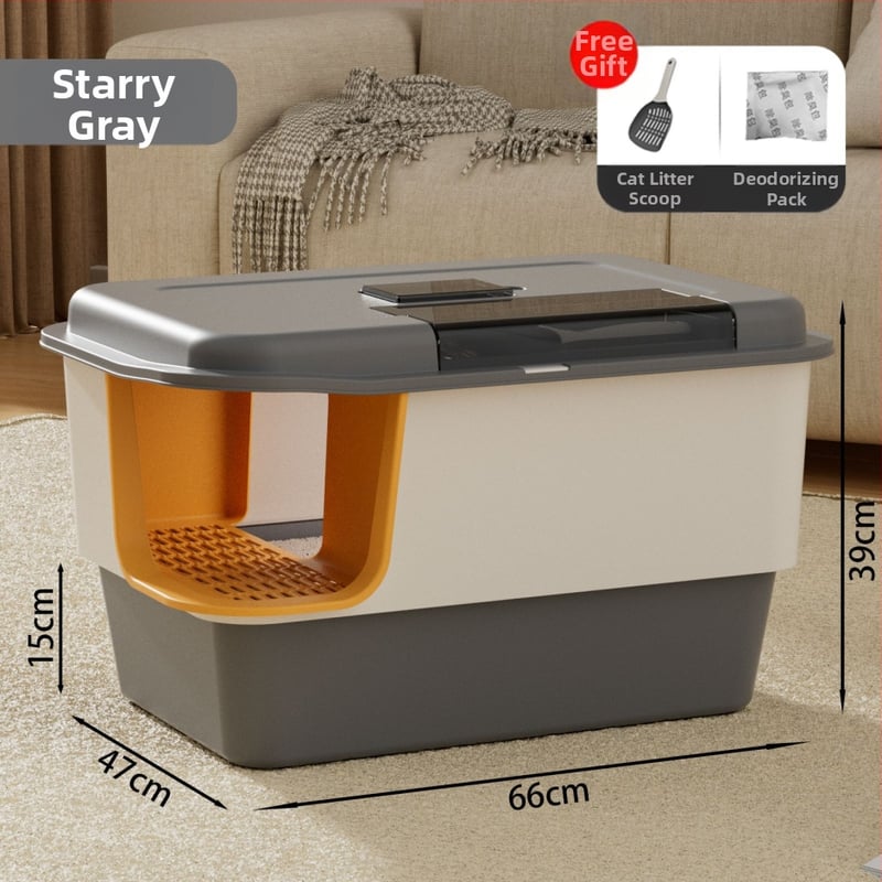 Κουτί άμμου γάτας, πλήρως κλειστό, απομονώνει οσμές, αντιπιτσιλιστικό, τύπος διαδρόμου, PP υλικό
