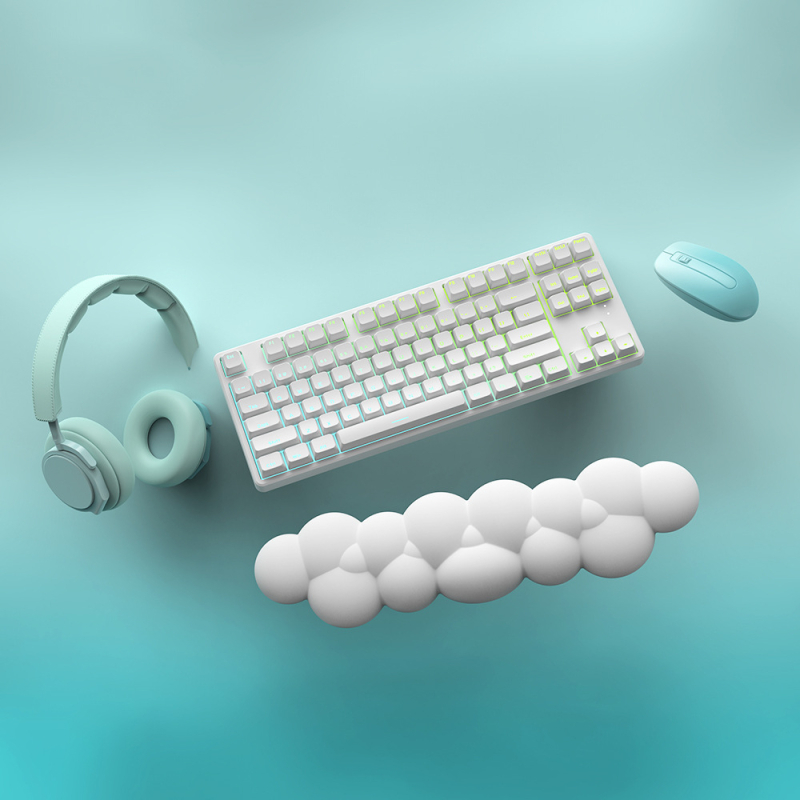 PIWIJOY suport de încheietură din silicon pentru tastatură mecanică – model nor, față dublă, anti-derapare, pentru gaming