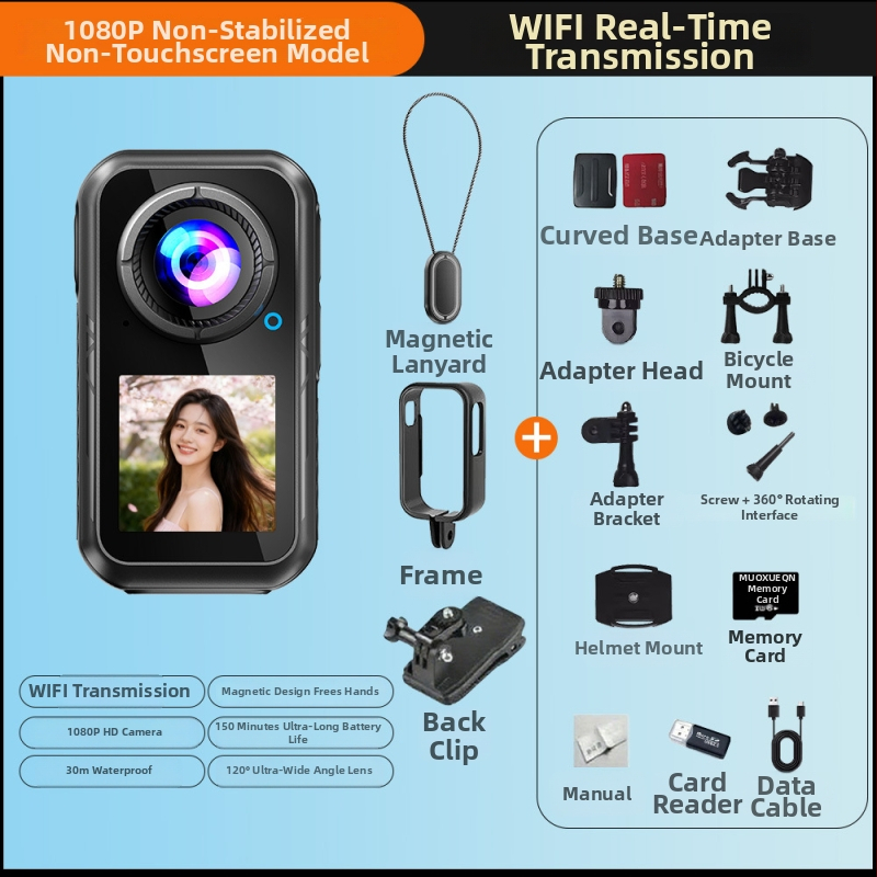 M66 akciókamera – 5K HD sportkamera, optikai képstabilizálás, 50x optikai zoom, 1.5 inch LCD-kijelző, éjszakai felvétel, vlog és vezetés felvétele