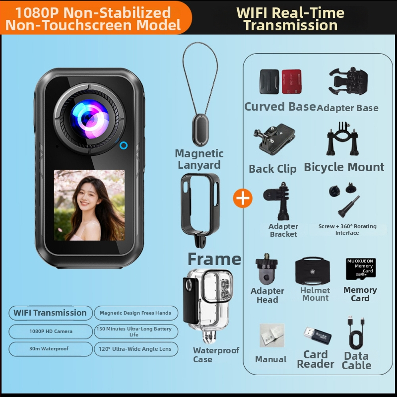 M66 akciókamera – 5K HD sportkamera, optikai képstabilizálás, 50x optikai zoom, 1.5 inch LCD-kijelző, éjszakai felvétel, vlog és vezetés felvétele