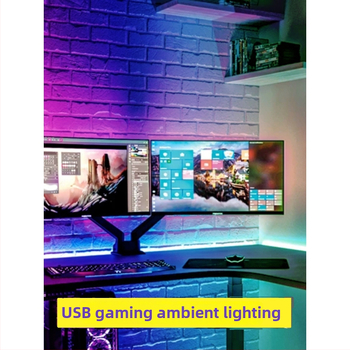 LED лента за компютърно бюро - самозалепваща, USB захранване, 5V вход, 12W, управление чрез приложение, IP65