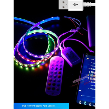 LED лента за компютърно бюро - самозалепваща, USB захранване, 5V вход, 12W, управление чрез приложение, IP65