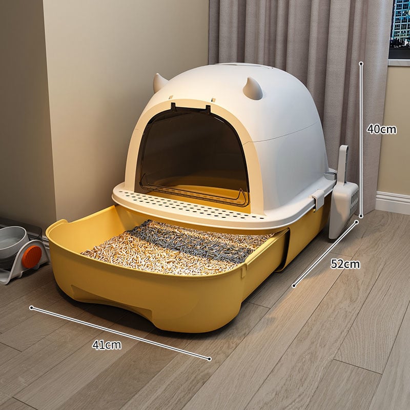 Κλειστό κουτί άμμου γάτας σε στυλ συρταριού, με αποσμητικό, αντιπιτσιλιστικό και αδιάβροχο