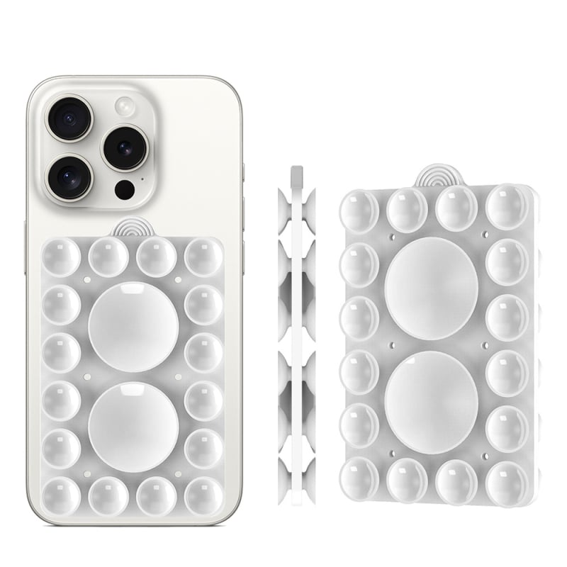 Suport pentru telefon cu ventuză din silicon, față dublă, universal