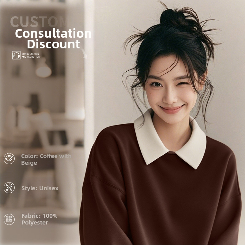 Costum de lucru pentru cosmeticieni de înaltă calitate — hanorac cu logo pentru saloanele de unghii și înfrumusețare, toamnă–iarnă, guler din blană, mâneci lungi. Material principal: spandex; conținut sub 30%; protecție anti-murdărire și dezinfectare.