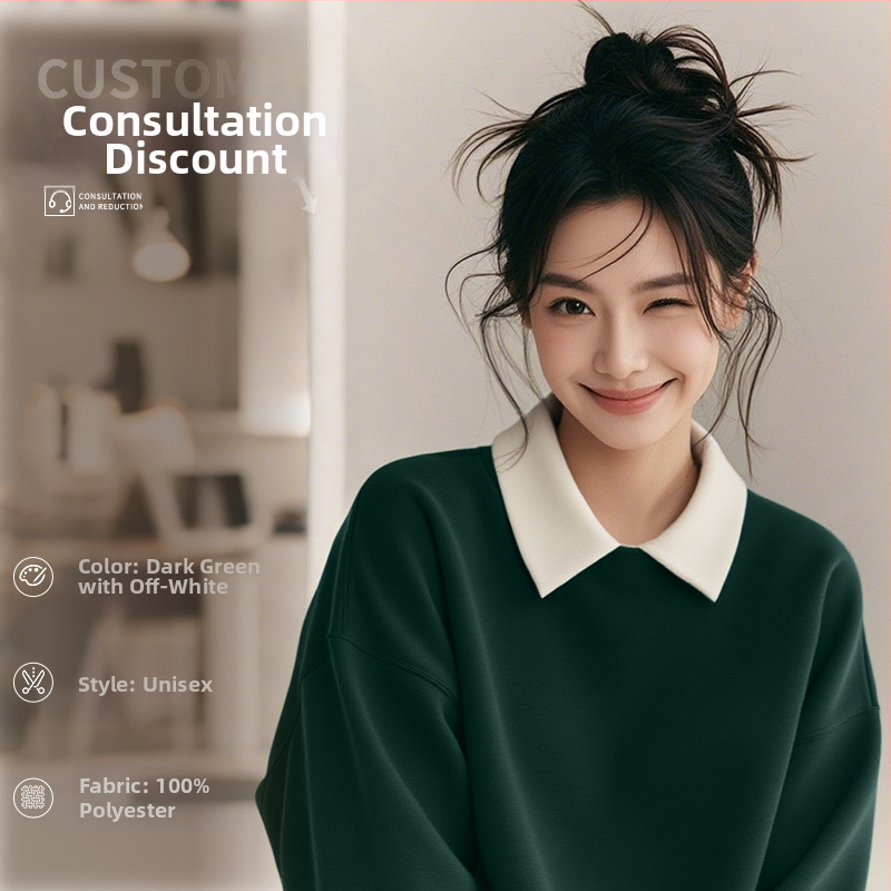 Costum de lucru pentru cosmeticieni de înaltă calitate — hanorac cu logo pentru saloanele de unghii și înfrumusețare, toamnă–iarnă, guler din blană, mâneci lungi. Material principal: spandex; conținut sub 30%; protecție anti-murdărire și dezinfectare.