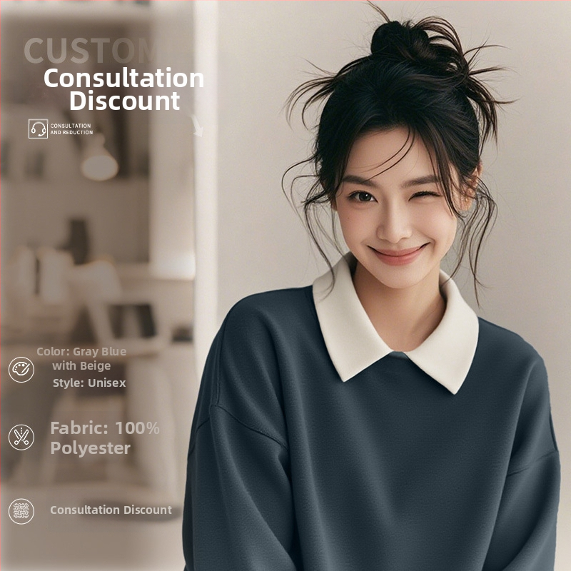 Costum de lucru pentru cosmeticieni de înaltă calitate — hanorac cu logo pentru saloanele de unghii și înfrumusețare, toamnă–iarnă, guler din blană, mâneci lungi. Material principal: spandex; conținut sub 30%; protecție anti-murdărire și dezinfectare.