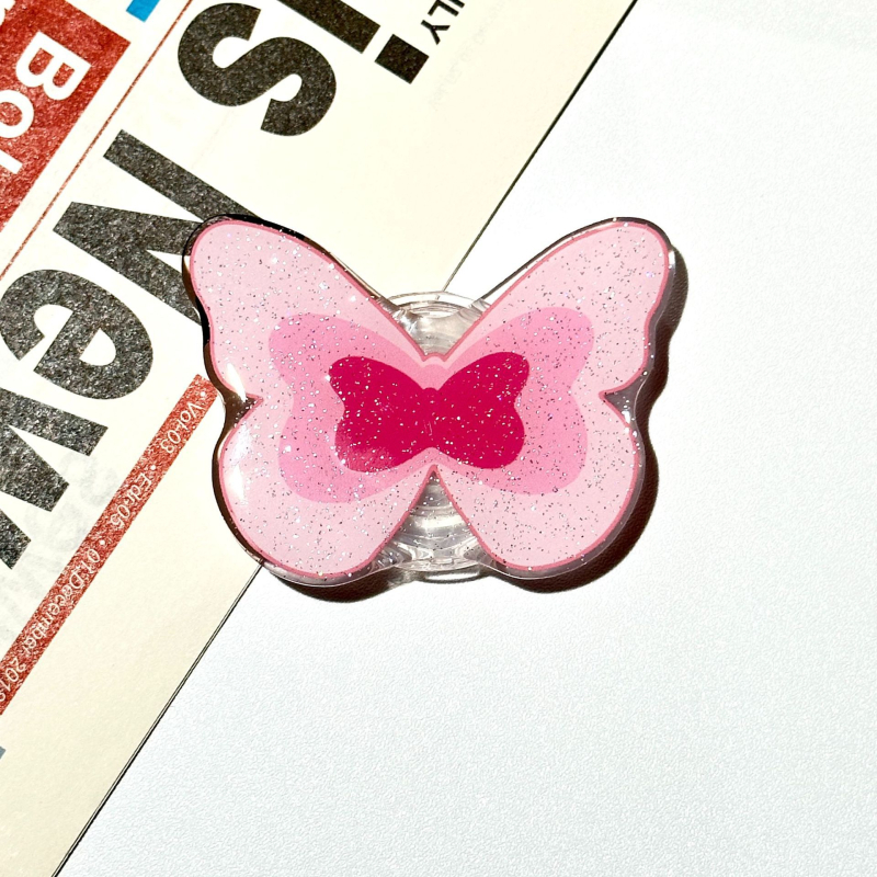 Akrila caurspīdīgs izvilktais telefona statīvs ar karikatūras dizainu, modelis 01, ārējai lietošanai, atbalsta pielāgošanu