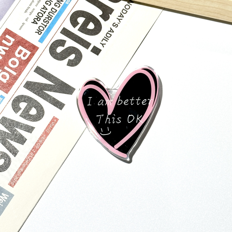 Akrila caurspīdīgs izvilktais telefona statīvs ar karikatūras dizainu, modelis 01, ārējai lietošanai, atbalsta pielāgošanu