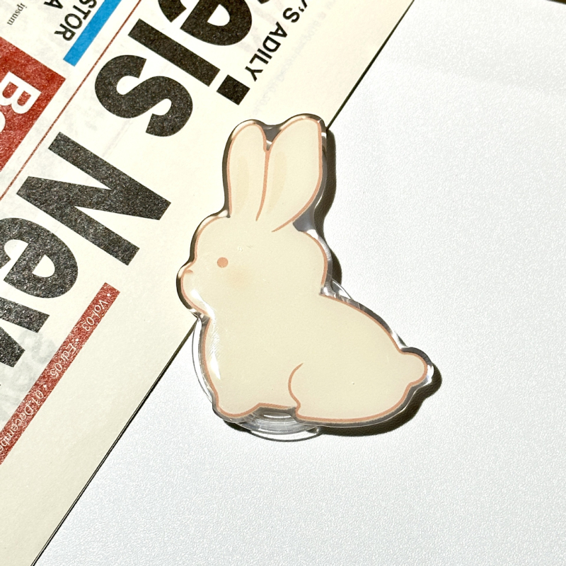 Akrila caurspīdīgs izvilktais telefona statīvs ar karikatūras dizainu, modelis 01, ārējai lietošanai, atbalsta pielāgošanu