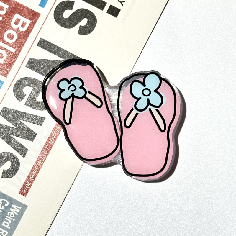 Akrila caurspīdīgs izvilktais telefona statīvs ar karikatūras dizainu, modelis 01, ārējai lietošanai, atbalsta pielāgošanu