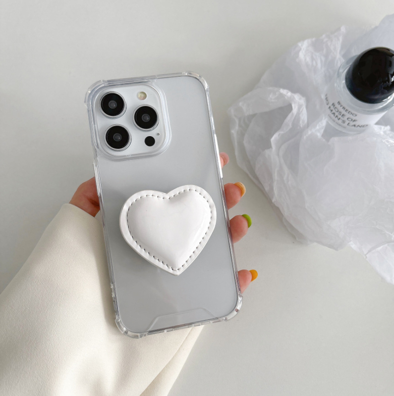 Στήριγμα τηλεφώνου με HD καθρέφτη, σχήματος καρδιάς, αποσπώμενο και αναδιπλούμενο – SJ-LX001 (PC, όλα τα μοντέλα κινητών, συμβατό με Apple μαγνητικά flip καλύμματα)