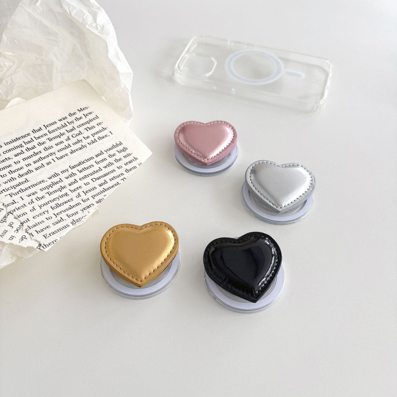 Στήριγμα τηλεφώνου με HD καθρέφτη, σχήματος καρδιάς, αποσπώμενο και αναδιπλούμενο – SJ-LX001 (PC, όλα τα μοντέλα κινητών, συμβατό με Apple μαγνητικά flip καλύμματα)