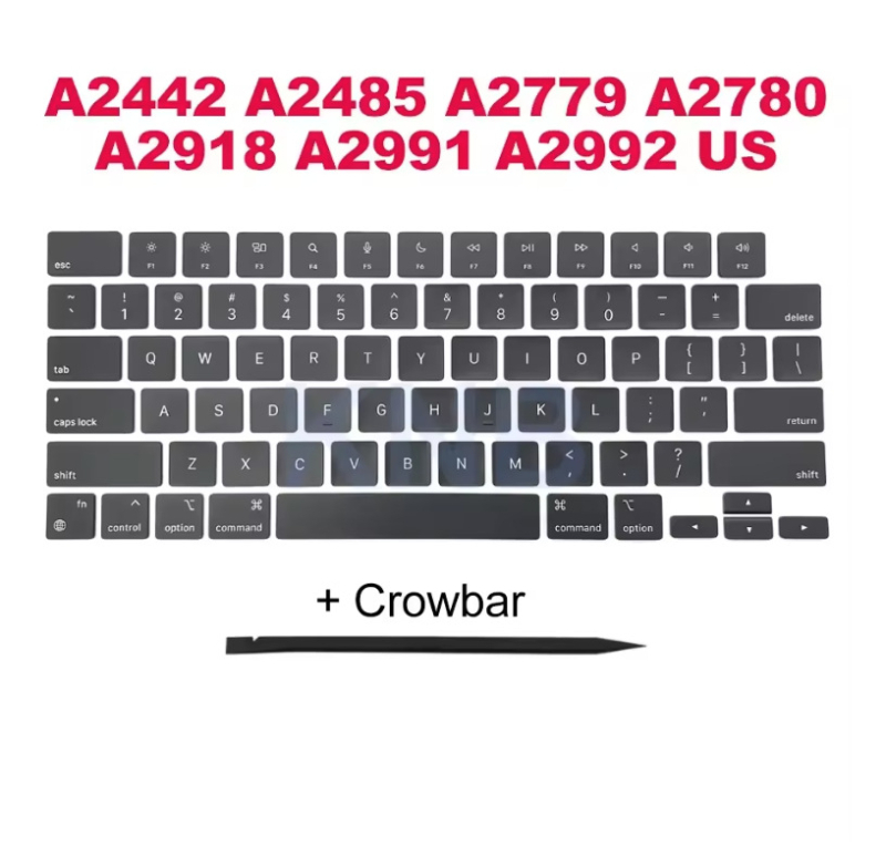 ZFGFC комплект клавиши за Apple ноутбук, съвместим с модели A2991, A2992, A2779 и A2780; пластмасов безжичен комплект