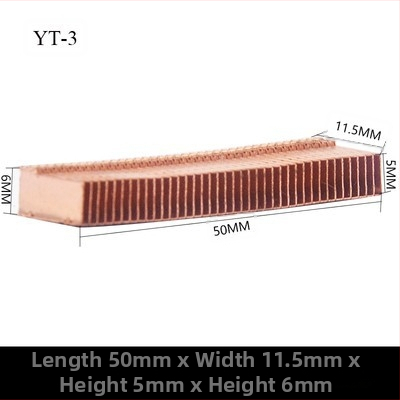 Varš siltuma izkliedētājs grafikas kartei ar spārēm, modelis 01; materiāls varš; portatīvajam datoram; bez siltumvadiem