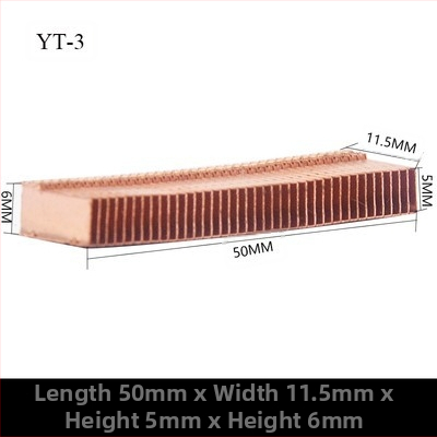Varš siltuma izkliedētājs grafikas kartei ar spārēm, modelis 01; materiāls varš; portatīvajam datoram; bez siltumvadiem