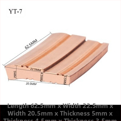 Varš siltuma izkliedētājs grafikas kartei ar spārēm, modelis 01; materiāls varš; portatīvajam datoram; bez siltumvadiem