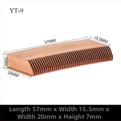 Varš siltuma izkliedētājs grafikas kartei ar spārēm, modelis 01; materiāls varš; portatīvajam datoram; bez siltumvadiem