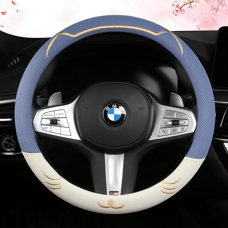 Jég-selyem anyagú kormánykerék borító, lélegző, izzadságfelszívó, csúszásmentes, univerzális illeszkedés, minden évszakban
