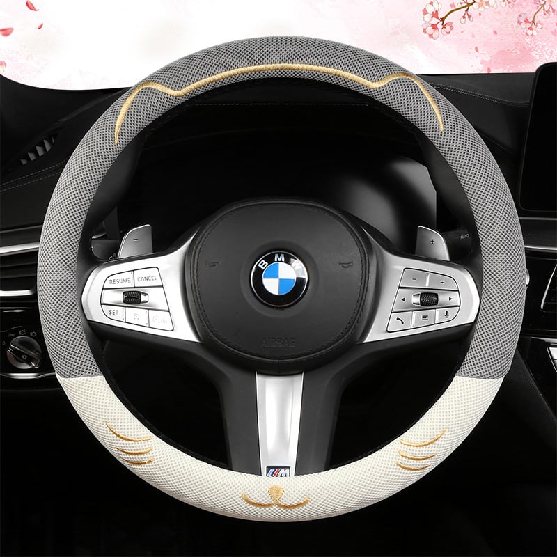 Jég-selyem anyagú kormánykerék borító, lélegző, izzadságfelszívó, csúszásmentes, univerzális illeszkedés, minden évszakban