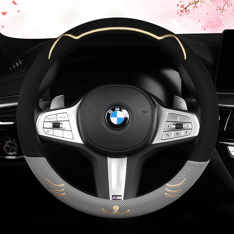 Jég-selyem anyagú kormánykerék borító, lélegző, izzadságfelszívó, csúszásmentes, univerzális illeszkedés, minden évszakban