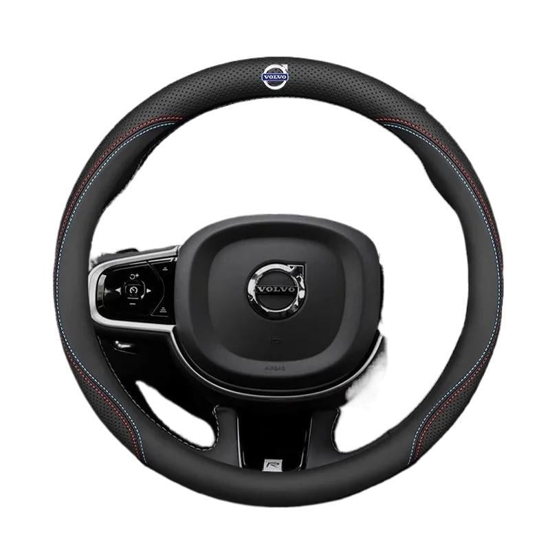 Navlaka za volan Volvo – univerzalni pokrov za volan, umjetna koža, print uzorak, prilagodljivo, šiveno strojem