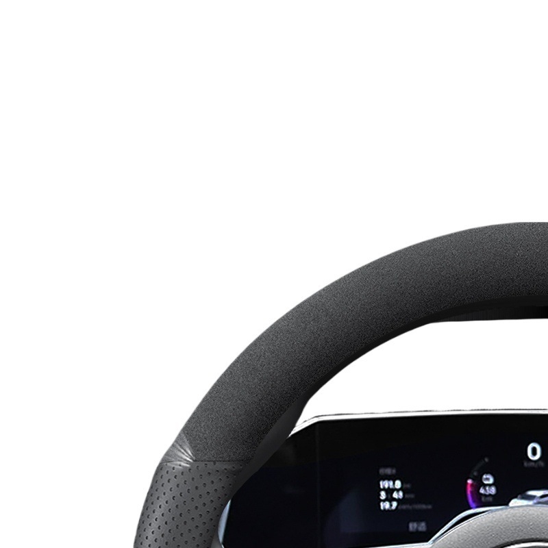 Σετ καλύμματος τιμονιού από σουέτ δέρμα, για όλες τις εποχές, εγκατάσταση για συγκεκριμένο όχημα, ευρεία συμβατότητα