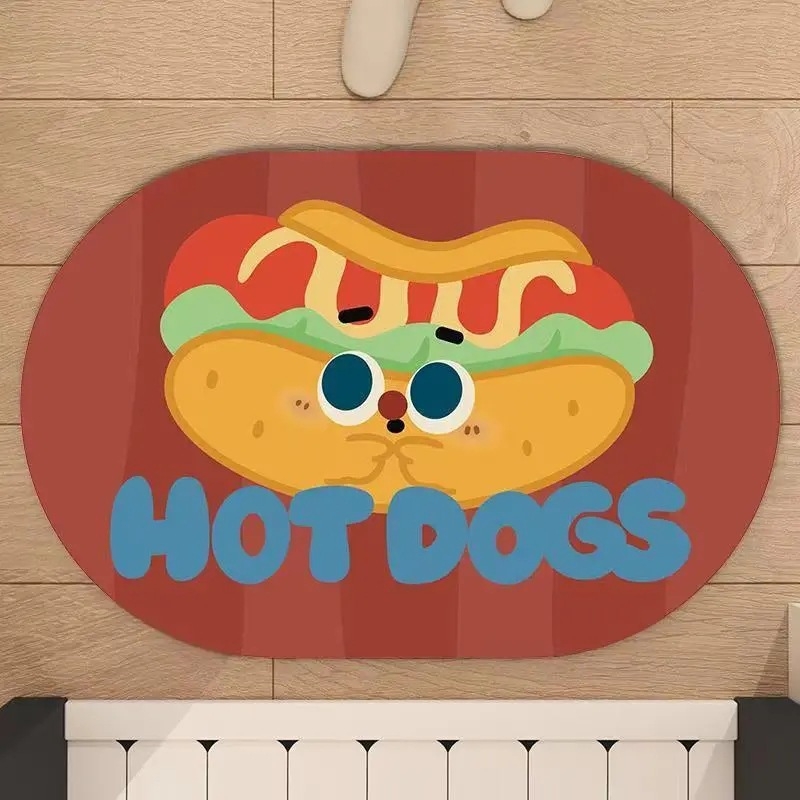 Covor de podea din lut diatomit – absorbant la apă, antialunecare, uscare rapidă, rezistent la murdărie, pentru baie, toaletă și intrare