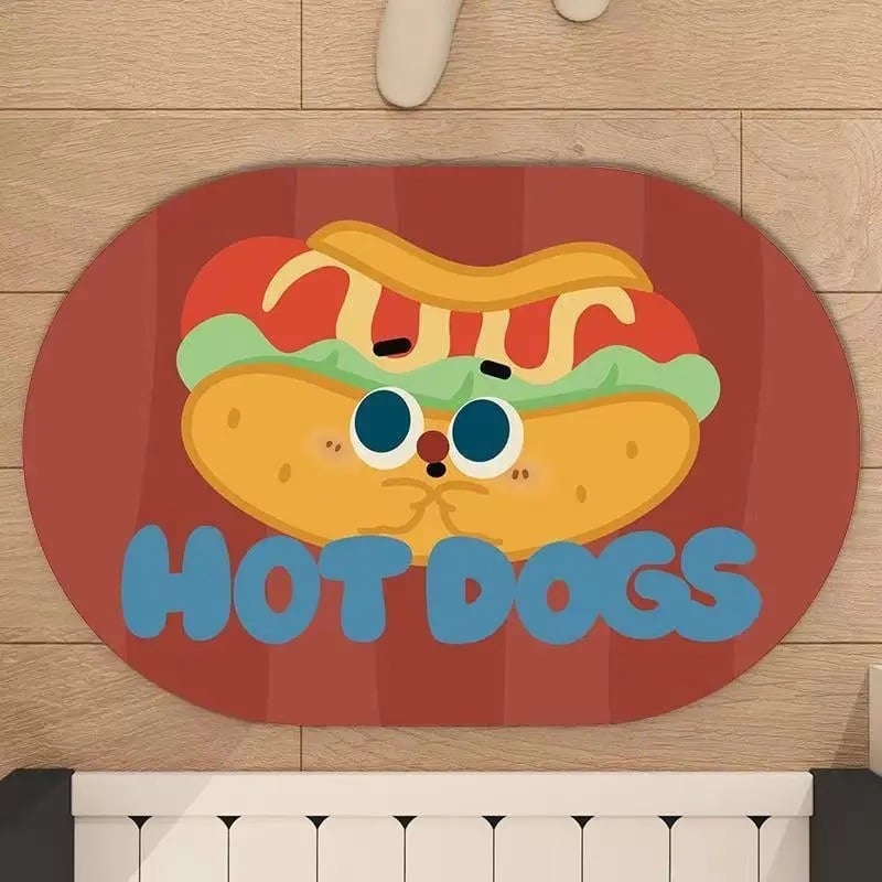 Covor de podea din lut diatomit – absorbant la apă, antialunecare, uscare rapidă, rezistent la murdărie, pentru baie, toaletă și intrare