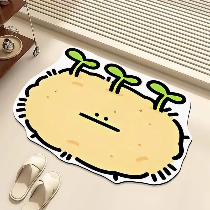 Covor de podea din lut diatomit – absorbant la apă, antialunecare, uscare rapidă, rezistent la murdărie, pentru baie, toaletă și intrare