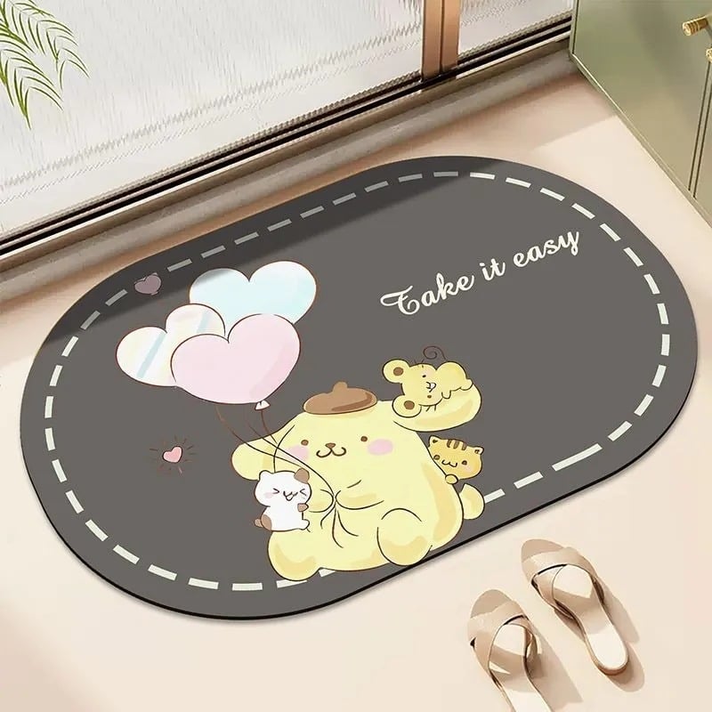 Covor de podea din lut diatomit – absorbant la apă, antialunecare, uscare rapidă, rezistent la murdărie, pentru baie, toaletă și intrare