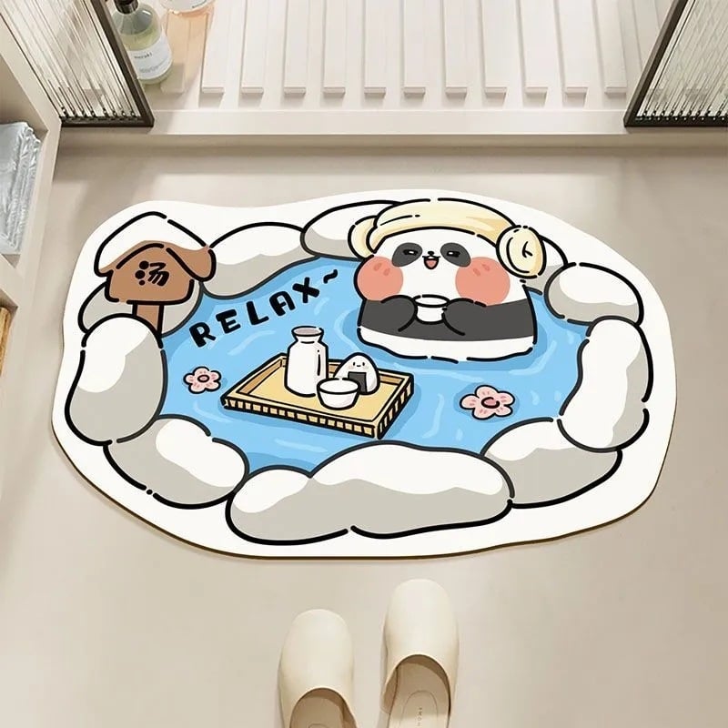 Covor de podea din lut diatomit – absorbant la apă, antialunecare, uscare rapidă, rezistent la murdărie, pentru baie, toaletă și intrare