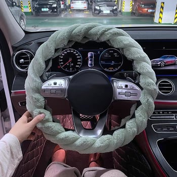 Kormánykerék borítás mű plüssből, aranyos stílus, téli használatra, univerzális illeszkedés.