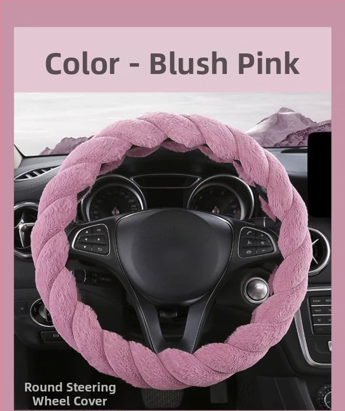 Kormánykerék borítás mű plüssből, aranyos stílus, téli használatra, univerzális illeszkedés.
