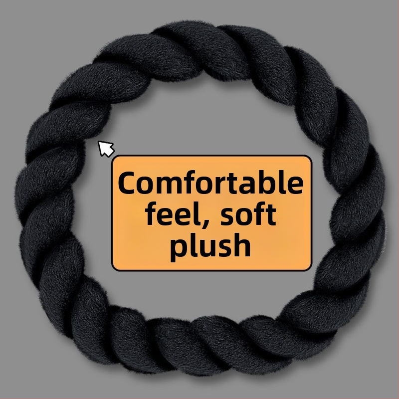 Kormánykerék borítás mű plüssből, aranyos stílus, téli használatra, univerzális illeszkedés.