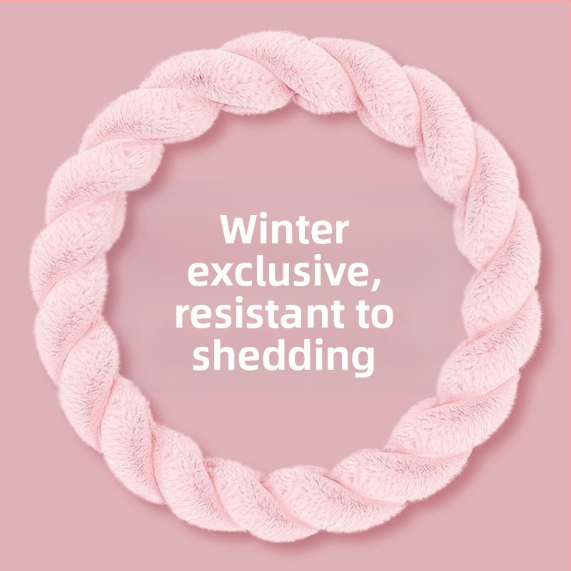 Kormánykerék borítás mű plüssből, aranyos stílus, téli használatra, univerzális illeszkedés.