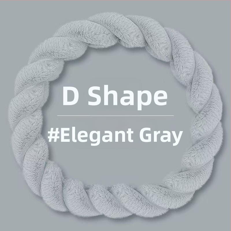 Kormánykerék borítás mű plüssből, aranyos stílus, téli használatra, univerzális illeszkedés.