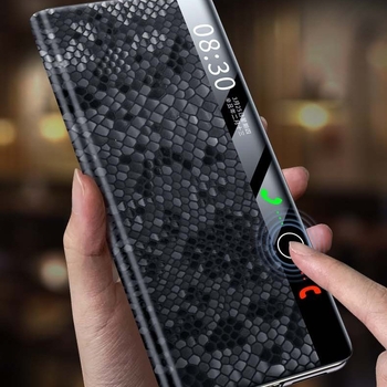 Carcasă din piele pentru Huawei MateX6, finisaj electroplatinat — piele naturală, electroplatinat, protecție la șocuri, disipare a căldurii, priză magnetică