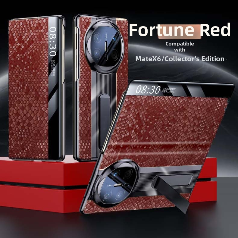 Huawei MateX6 ādas vāciņš ar elektroplatinga apdari — īsta āda, elektroplatinga apdare, triecienizturīgs, siltuma izkliede, magnētiska piesaiste