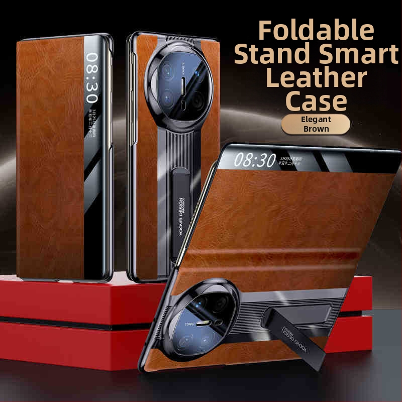 Huawei MateX6 ādas vāciņš ar elektroplatinga apdari — īsta āda, elektroplatinga apdare, triecienizturīgs, siltuma izkliede, magnētiska piesaiste