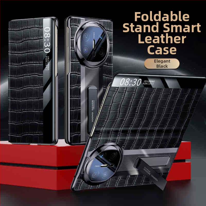 Huawei MateX6 ādas vāciņš ar elektroplatinga apdari — īsta āda, elektroplatinga apdare, triecienizturīgs, siltuma izkliede, magnētiska piesaiste