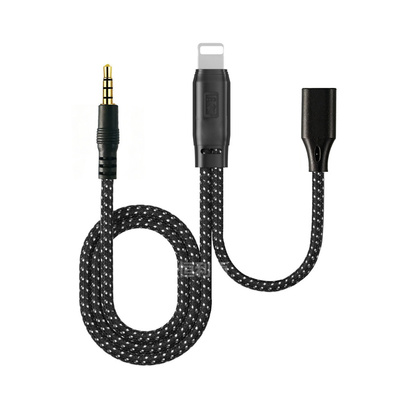Καλώδιο ήχου OTG με πολλαπλούς διασύνδεσμους, 1–2 διακλαδώσεις, συμβατό με Apple Type-C, επεκτειόμενος μεταφορέας, διασυνδέσεις Lightning/OTG/Micro USB/Type-C, μέγιστη ισχύς εξόδου 10, υλικό: ύφανση