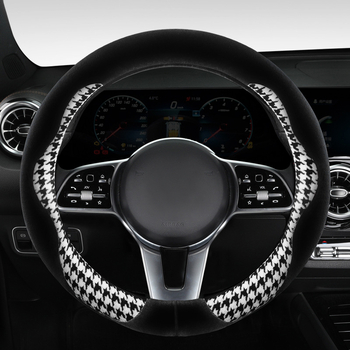 Autó kormánykerék fedél mesterséges plüssből, istennő-stílus, téli használatra, univerzális illeszkedés, teljes lefedettségű telepítés